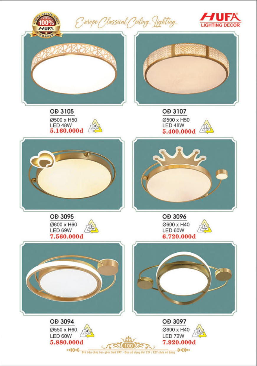 Bảng giá đèn trang trí HUFA